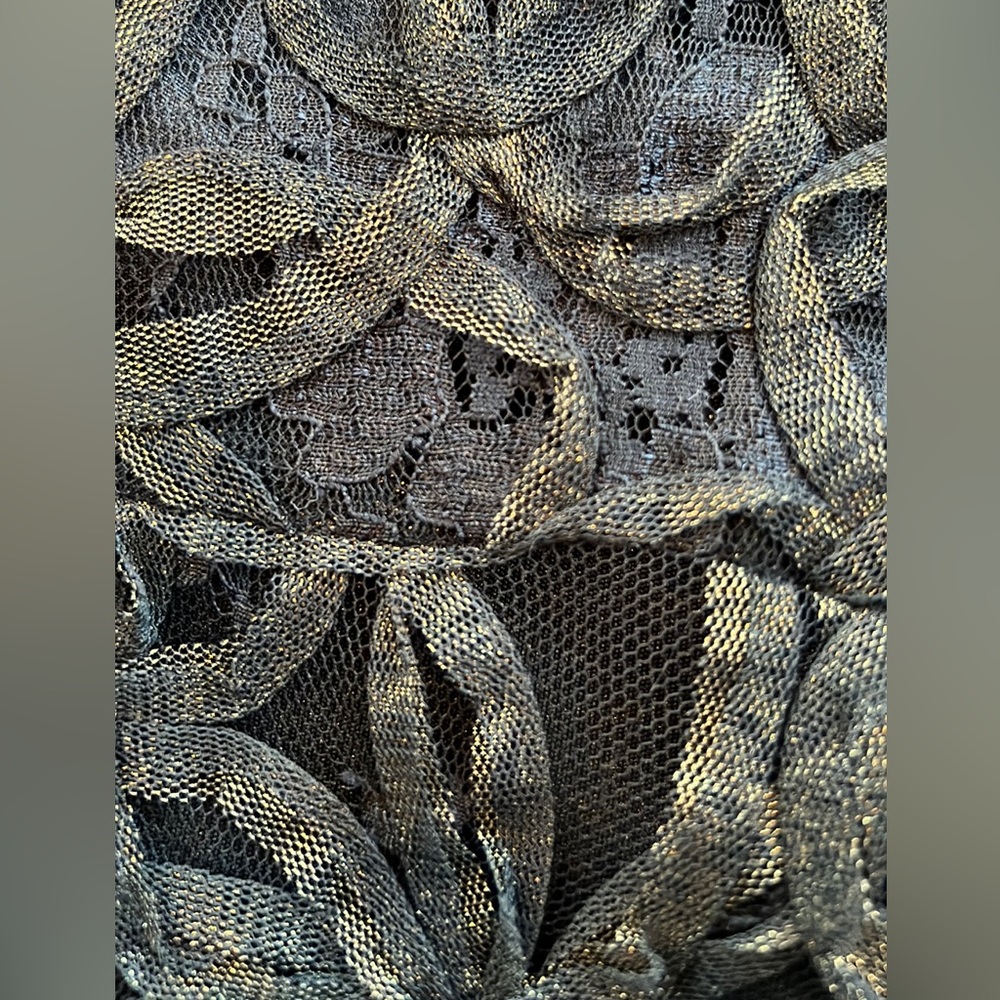 David Meister Vintage Gown w/Soutache Design over Black Lace & Netting SZ 14 - Picture 9 of 11